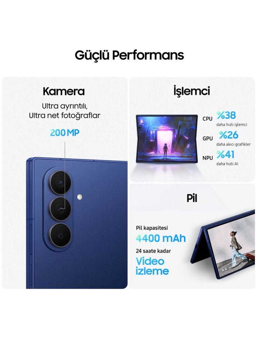 Samsung Galaxy Z Fold7 512 GB 12 GB Ram (Samsung Türkiye Garantili) Gece Siyahı